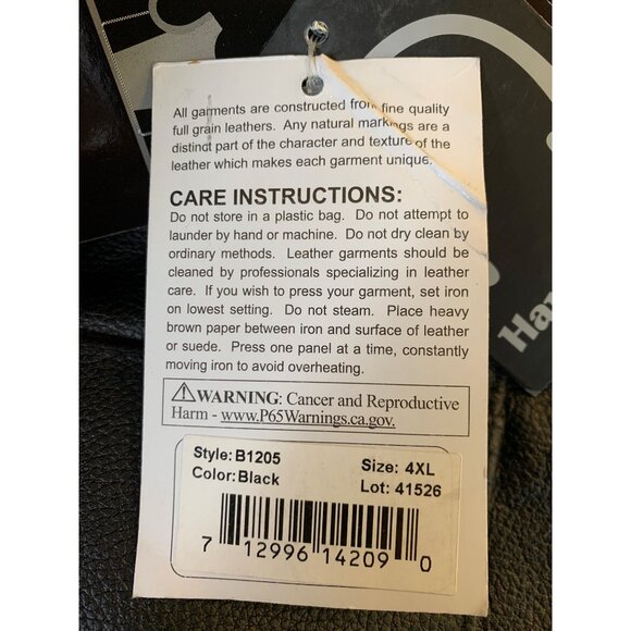 New Mens Black USA Leather Biker Vest 4XL Combat Trucker Gun Pocket RHH10564 - Picture 5 of 11